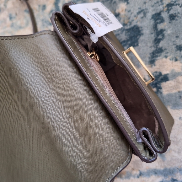 New Michael Kors Bridgette Mini TH Leather Convertible Crossbody Olive - Picture 5 of 7
